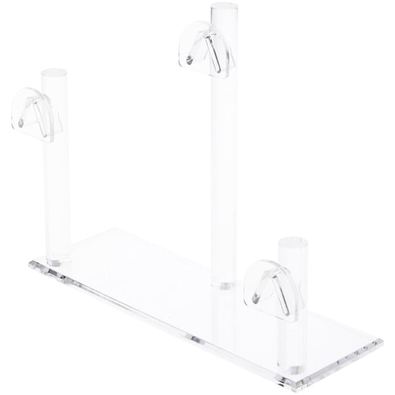 Plymor Clear Acrylic 3 Curved Bridge Display Risers for Eyeglass Frames, 7" H x 9" W x 3" D (2 Pack)