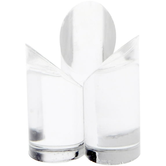 Plymor Clear Acrylic 3-Cylinder Sphere Stand to Hold Egg, Marble, Ball or Sphere, 1.5" H x 1.25" W x 1.25" D (2 Pack)