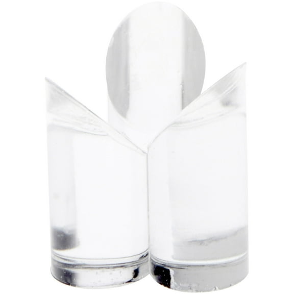 Plymor Clear Acrylic 3-Cylinder Sphere Stand to Hold Egg, Marble, Ball or Sphere, 1.5" H x 1.25" W x 1.25" D (3 Pack)