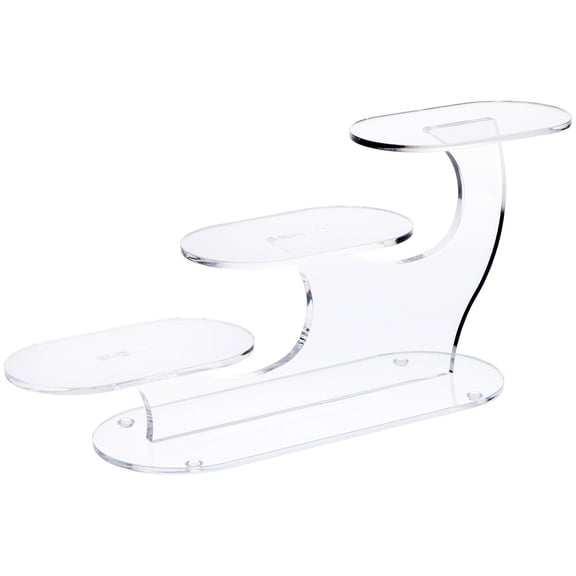 Plymor Clear Acrylic 3-Item Display Riser, 8" H x 19.5" W x 5" D