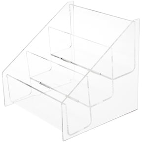Plymor Clear Acrylic 3-Level Postcard Literature Rack (Countertop), Fits 5.8" x 4.1" Items (2 Pack)