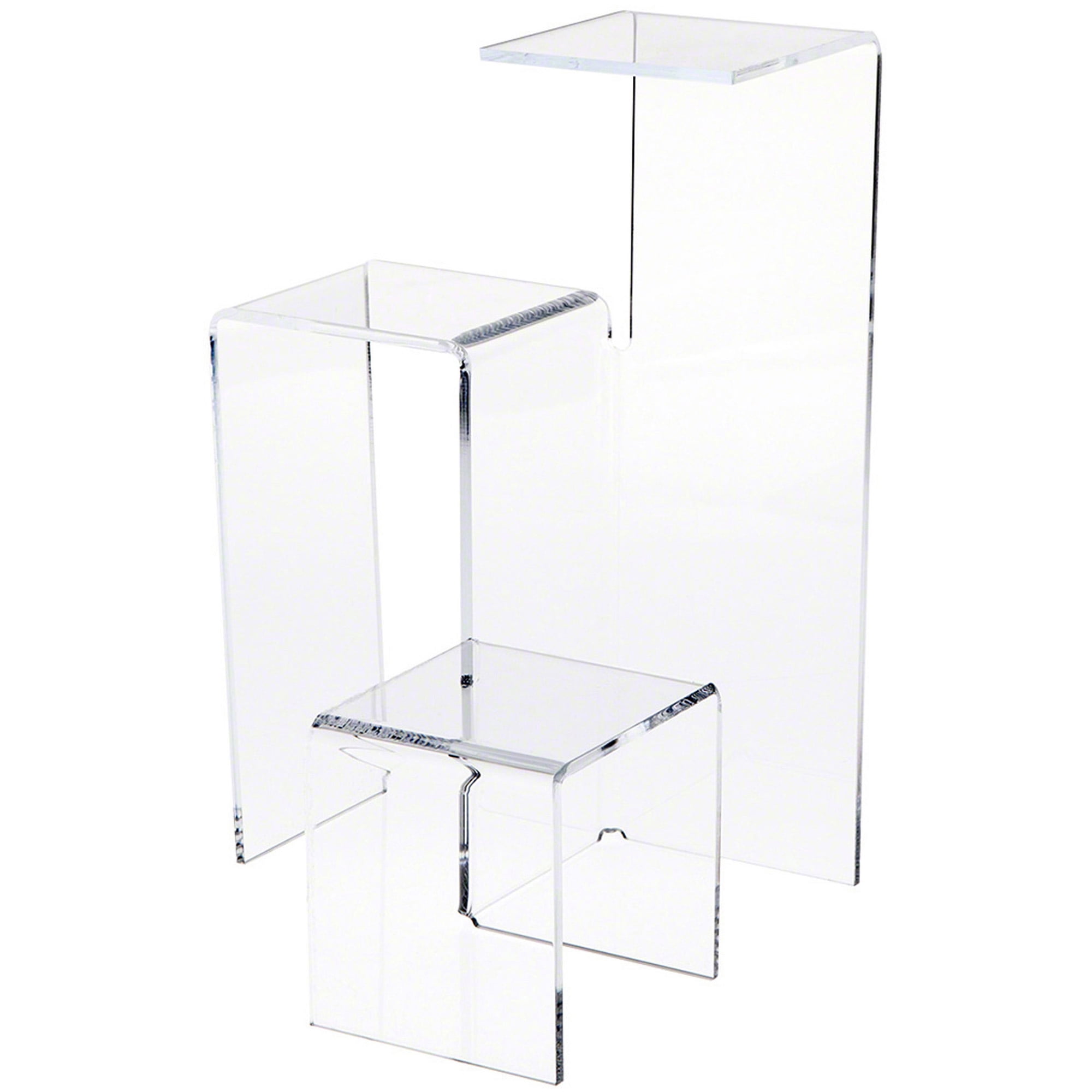 Plymor Clear Acrylic 3-Level Stair-Stepped Display Riser, 12.125