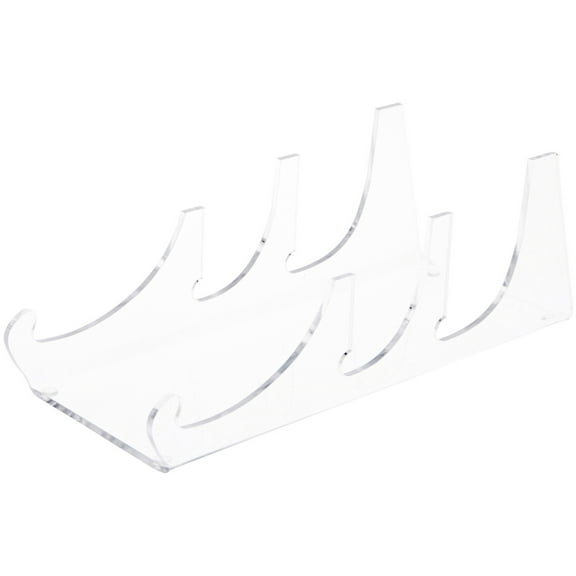 Plymor Clear Acrylic 3 Piece Place Setting Display Holder Stand, 3.25" H x 3.5" W x 8.75" D (6 Pack)
