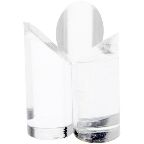 Plymor Clear Acrylic 3-Prong Sphere Stand to Hold Egg, Marble, Ball or Sphere, 2.5" H x 2" W x 2" D (2 Pack)