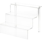 Plymor Clear Acrylic 3-Step Display Stairs, 9.5" H x 12" W x 9.5" D