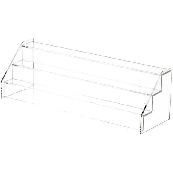 Plymor Clear Acrylic 3-Step Open Front Display Stairs, 3.75" H x 12.25" W x 3.75" D