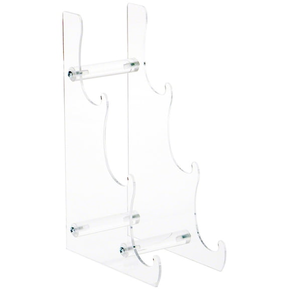 Plymor Clear Acrylic 3-Tier Display Easel, 10.5" H x 3.5" W x 6.75" D (For 6" - 7.5" Plates) (3 Pack)