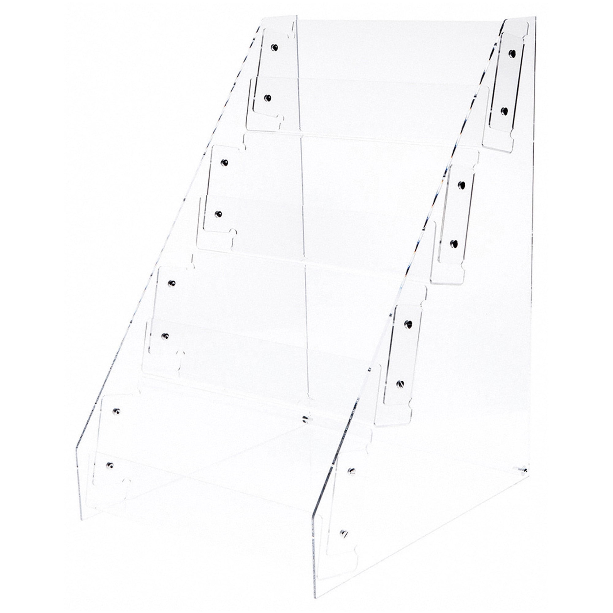 Slanted Card Display Rack Plymor Clear Acrylic 4-Level Tilted Card Display Rack, 16.375