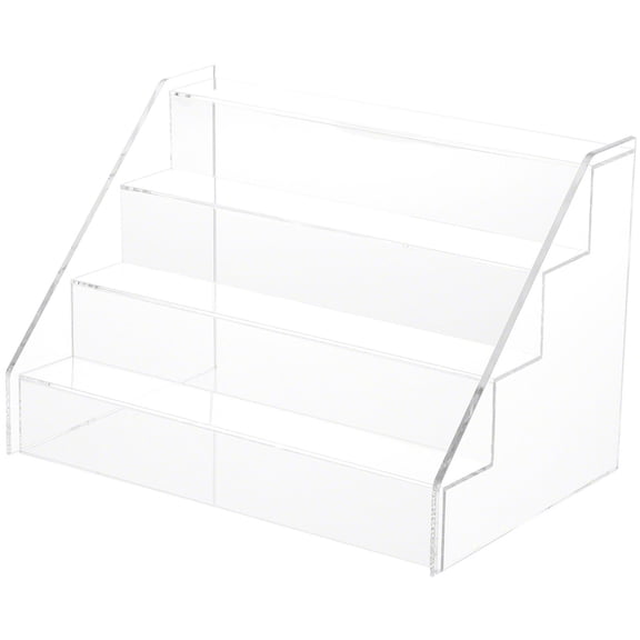 Plymor Clear Acrylic 4-Step Open Front Display Stairs, 18.25" W x 12.375" D x 12.375" H