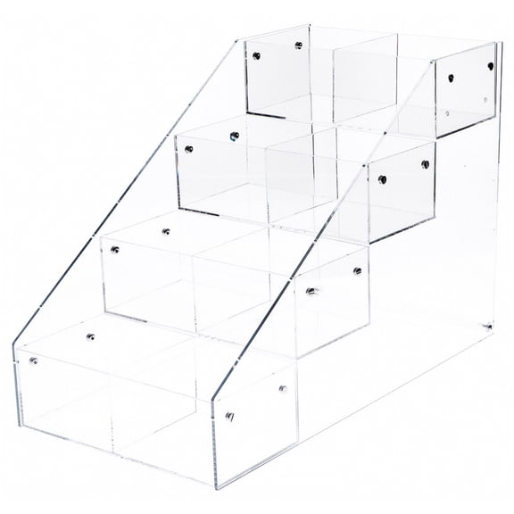 Plymor Clear Acrylic 4-Tiered 104-CD Display Tray, 12.625" W x 23.5" D x 16.25" H