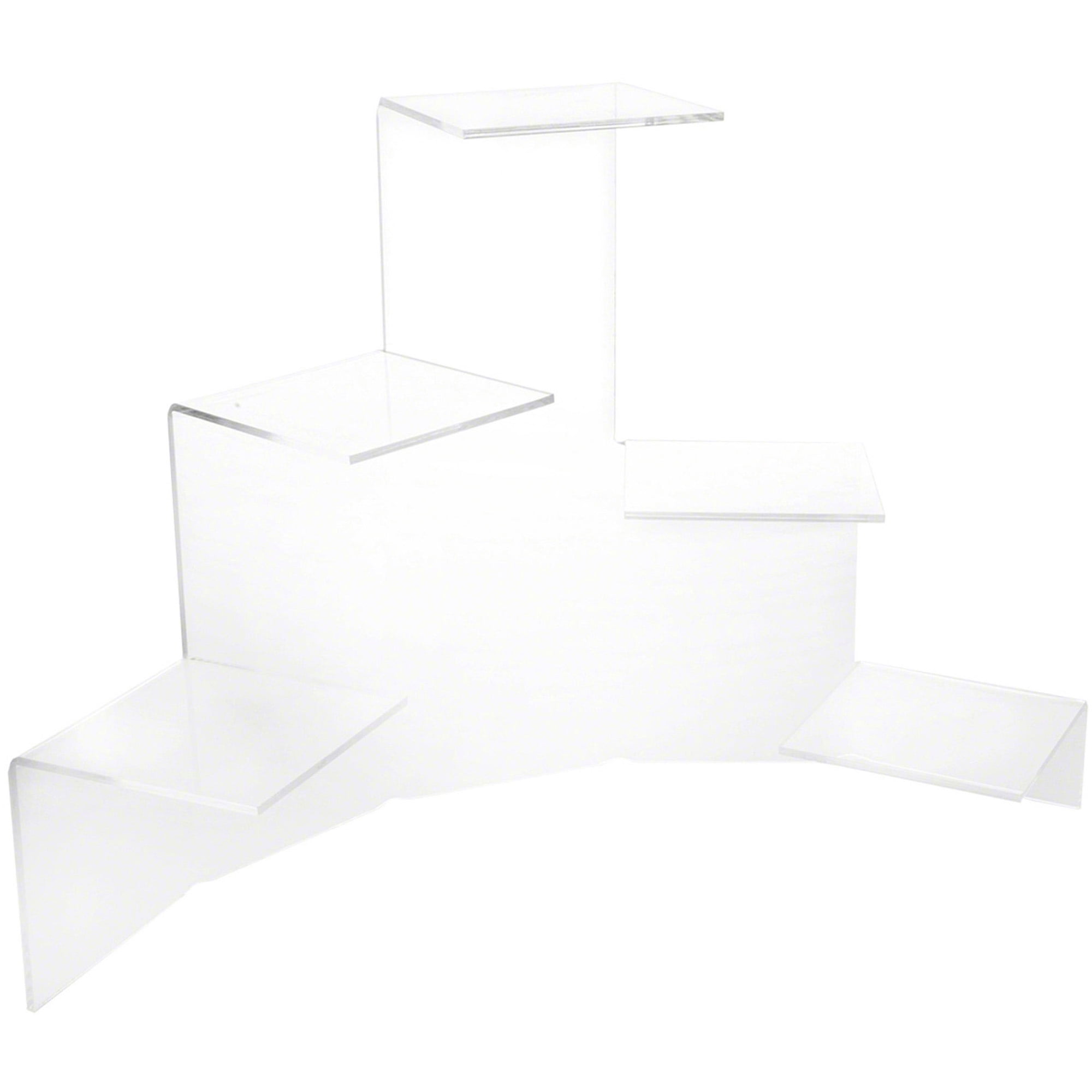 Plymor Clear Acrylic 5-Level Stair-Stepped Display Riser, 18.25