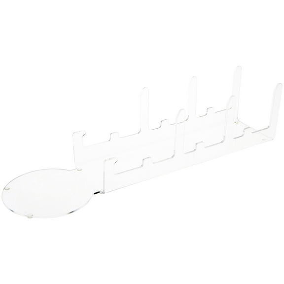 Plymor Clear Acrylic 5 Piece Place Setting Display Holder Stand, 3.375" H x 4" W x 14.25" D