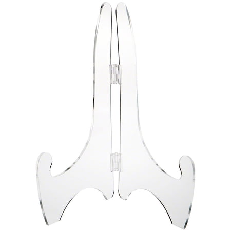 Plymor Clear Acrylic Adjustable Folding Display Easel, 12" H x 8" D (For 18" Plates)