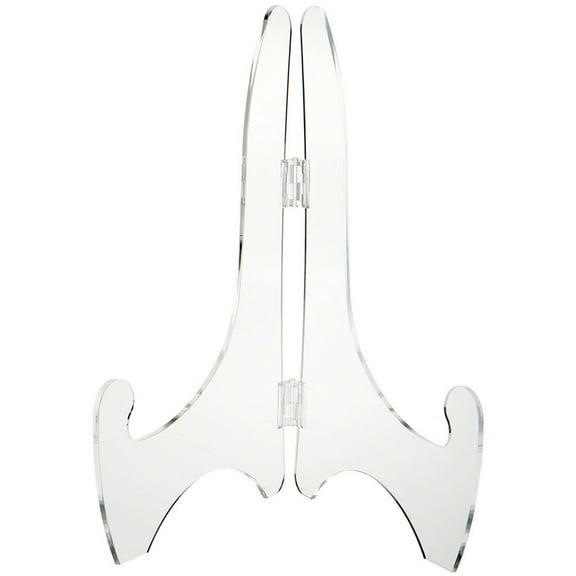 Plymor Clear Acrylic Adjustable Folding Display Easel, 18" H x 12.5" D (For 25" Plates)