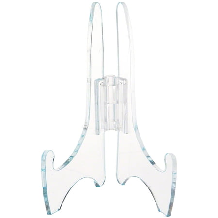 Plymor Clear Acrylic Adjustable Folding Display Easel, 4" H x 2.875" D (For 6" - 7" Plates)