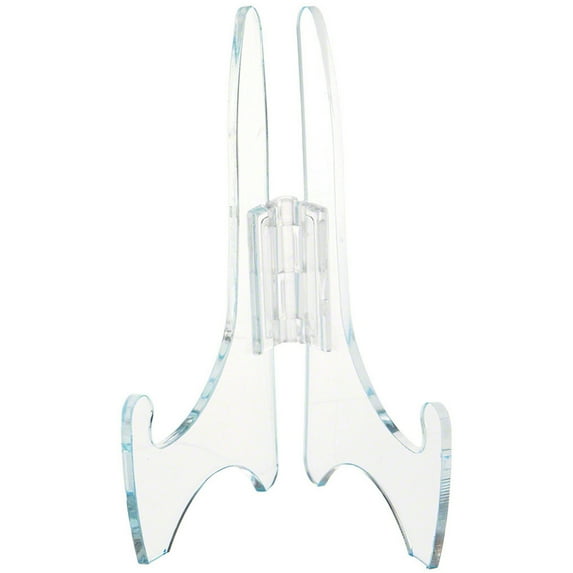 Plymor Clear Acrylic Adjustable Folding Display Easel, 5" H x 3.5" D (For 8" Plates) (3 Pack)