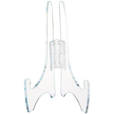 Plymor Clear Acrylic Adjustable Folding Display Easel, 5" H x 3.5" D (For 8" Plates)