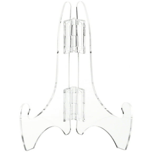 Plymor Clear Acrylic Adjustable Folding Display Easel, 6" H x 4" D (For 9" Plates) (12 Pack)