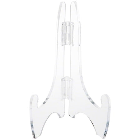 Plymor Clear Acrylic Adjustable Folding Display Easel, 7.5" H x 5" D (For 12" Plates)