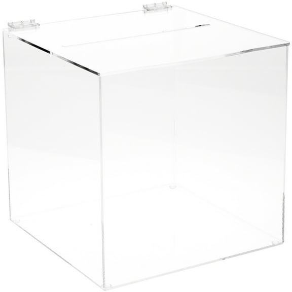 Plymor Clear Acrylic Ballot / Collection / Donation Box, 12" W x 12" D x 12" H