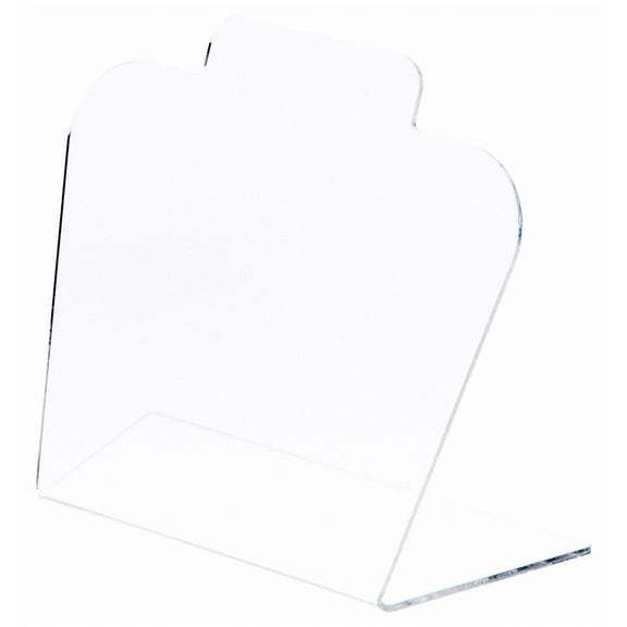Plymor Clear Acrylic Basic Short Necklace Display Stand, 8.5" W x 4" D x 7.75" H (2 Pack)