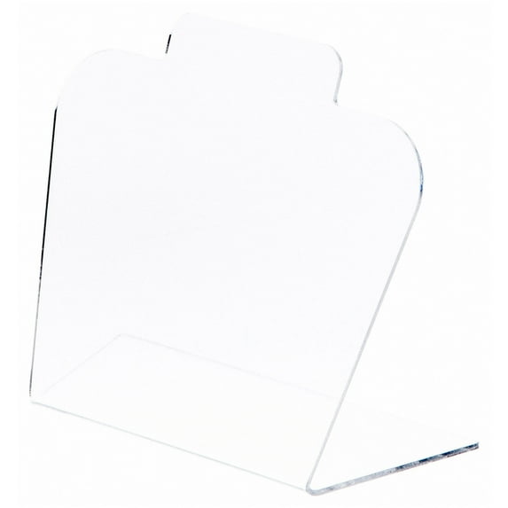 Plymor Clear Acrylic Basic Short Necklace Display Stand, 8.5" W x 4" D x 7.75" H (6 Pack)
