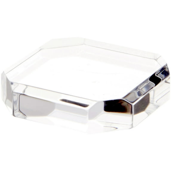 Plymor Clear Acrylic Beveled Corner-Cut Display Base, 3" W x 3" D x 0.75" H, Pack of 6