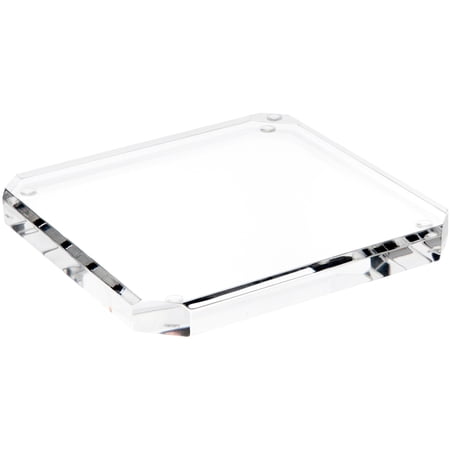 Plymor Clear Acrylic Beveled Corner-Cut Display Base, 7" W x 7" D x 0.75" H