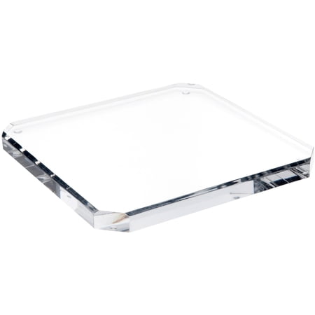Plymor Clear Acrylic Beveled Corner-Cut Display Base, 9" W x 9" D x 0.75" H