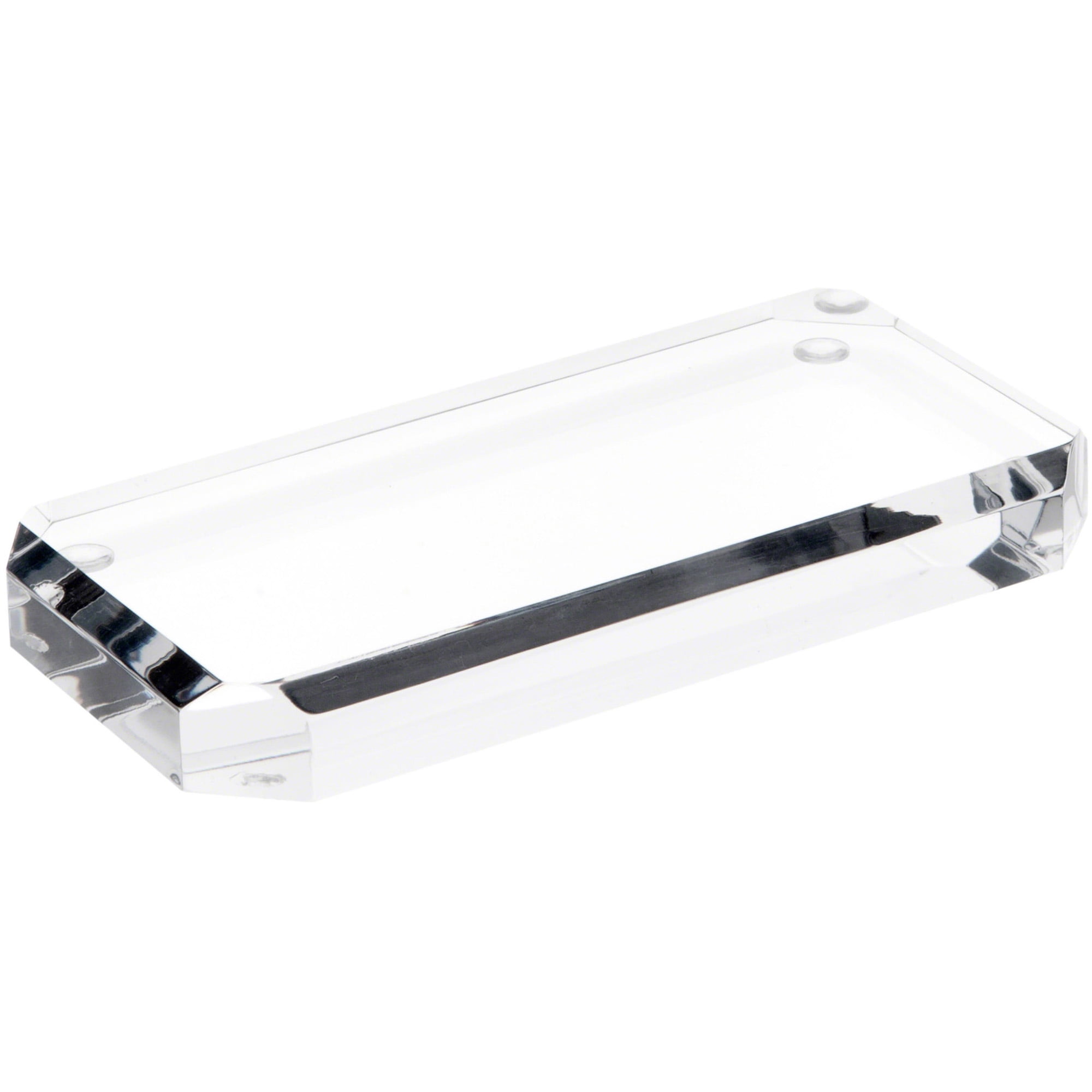 Acrylic Base Rectangular Plymor Clear Acrylic Beveled Corner-Cut Rectangular Display Base, 6