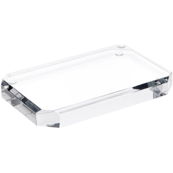 Acrylic Base Rectangular Plymor Clear Acrylic Beveled Corner-Cut Rectangular Display Base, 6