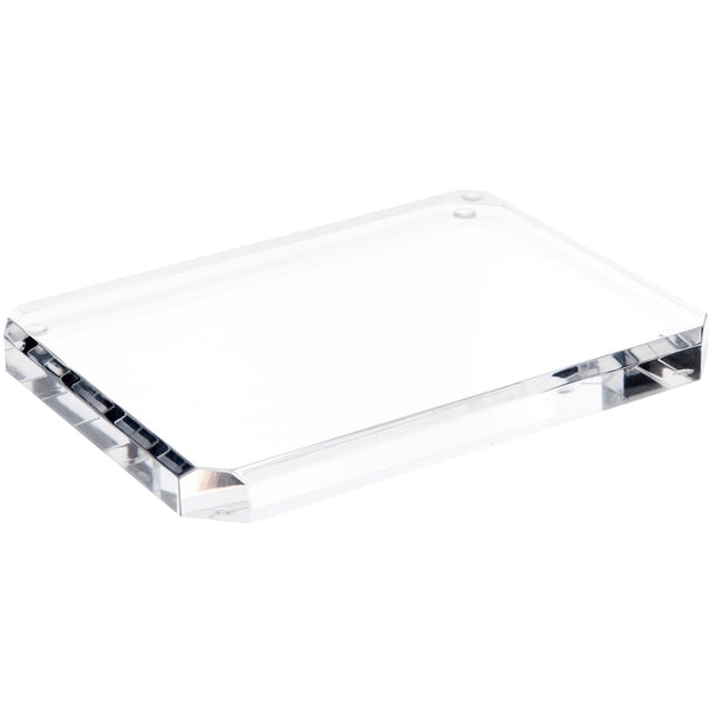 Acrylic Base Rectangular Plymor Clear Acrylic Beveled Corner-Cut Rectangular Display Base, 8