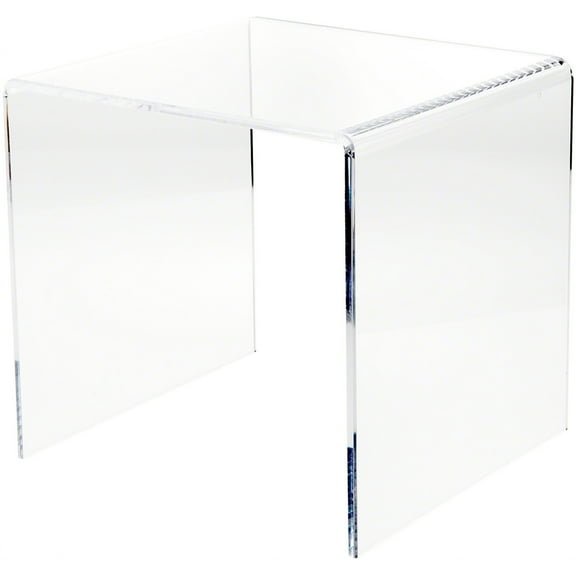 Plymor Clear Acrylic Beveled Square Display Riser, 14" H x 14" W x 14" D (3/8" thick)