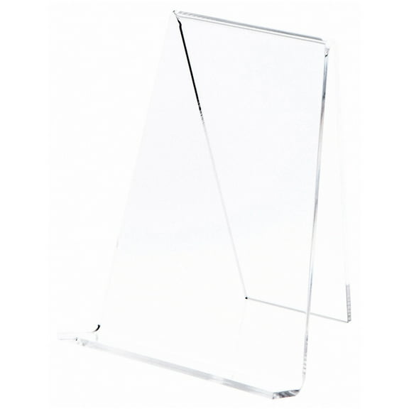 Plymor Clear Acrylic Book Easel with 1.125" Flat Ledge, 6" W x 5" D x 7.25" H