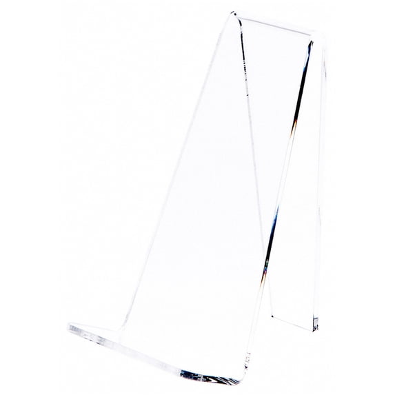 Plymor Clear Acrylic Book Easel with 1.25" Flat Ledge, 2.375" W x 3.25" D x 4" H (2 Pack)