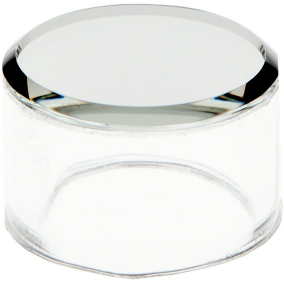 Plymor Clear Acrylic Cylinder Display Riser with Mirror Top, 1" H x 1.5" D (3 Pack)