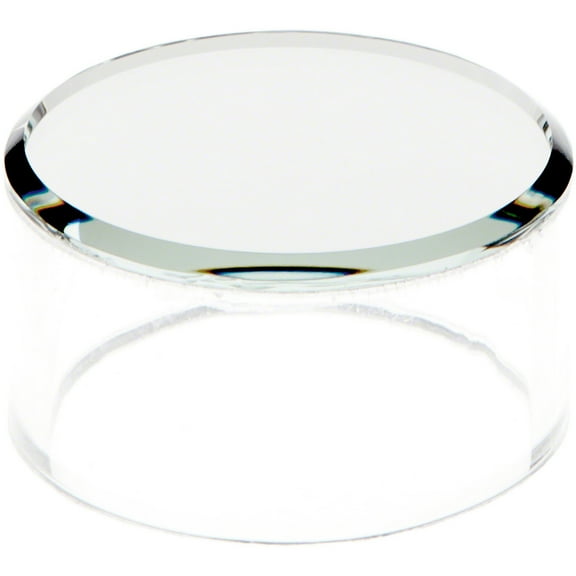 Plymor Clear Acrylic Cylinder Display Riser with Mirror Top, 1" H x 2" D (2 Pack)