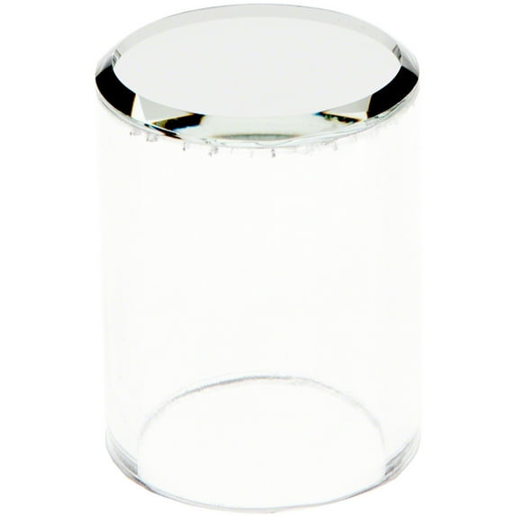 Plymor Clear Acrylic Cylinder Display Riser with Mirror Top, 2" H x 1.5" D (6 Pack)