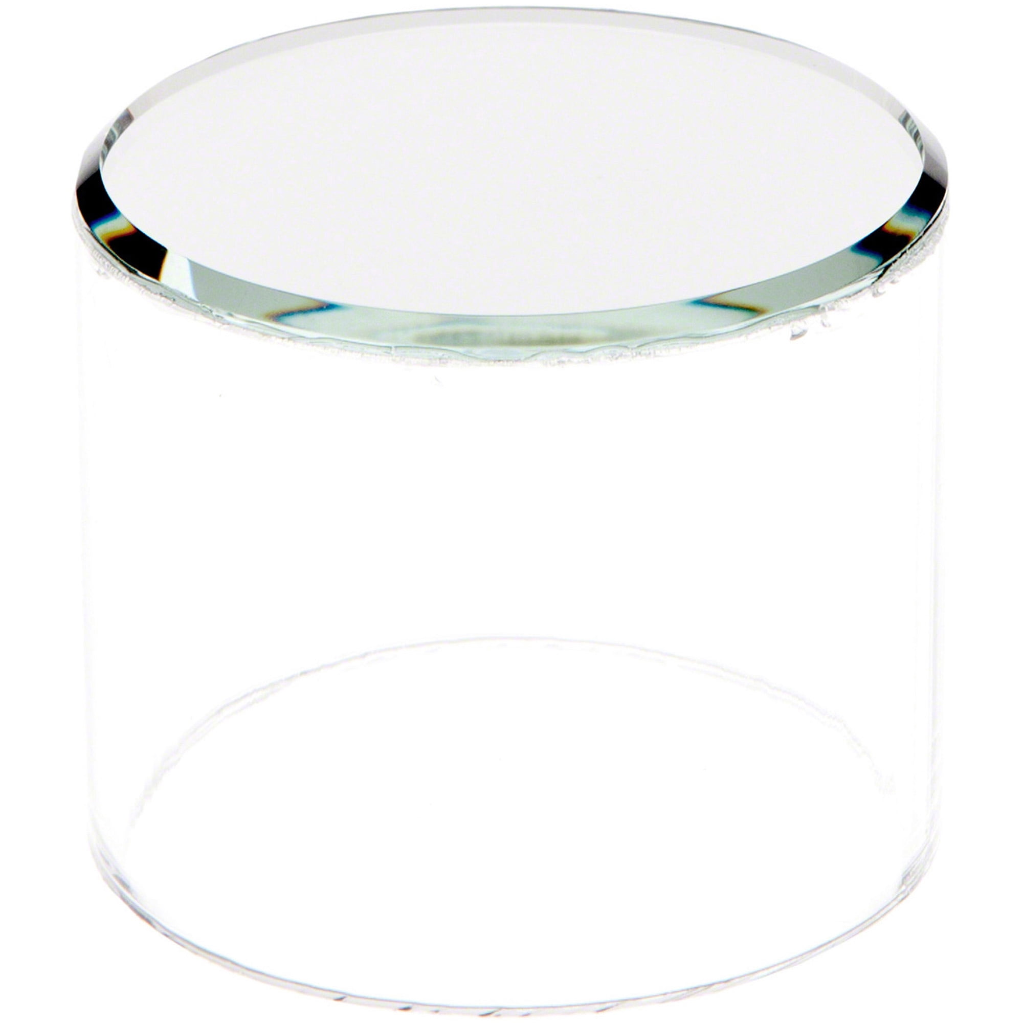 Plymor Clear Acrylic Cylinder Display Riser with Mirror Top, 2