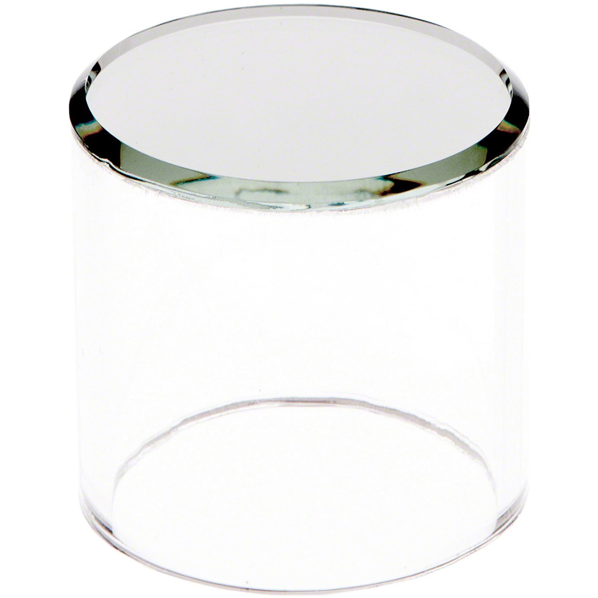 Plymor Clear Acrylic Cylinder Display Riser with Mirror Top, 2