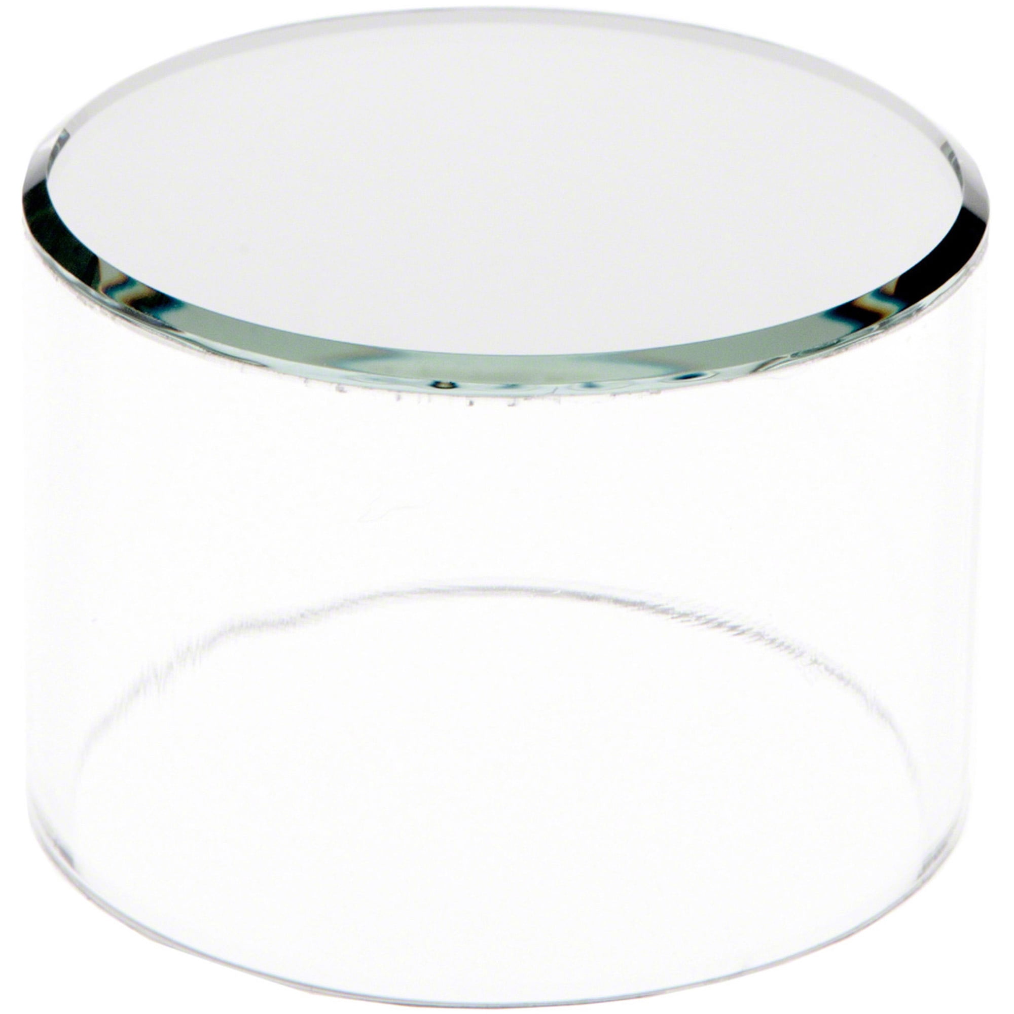 Plymor Clear Acrylic Cylinder Display Riser with Mirror Top, 2