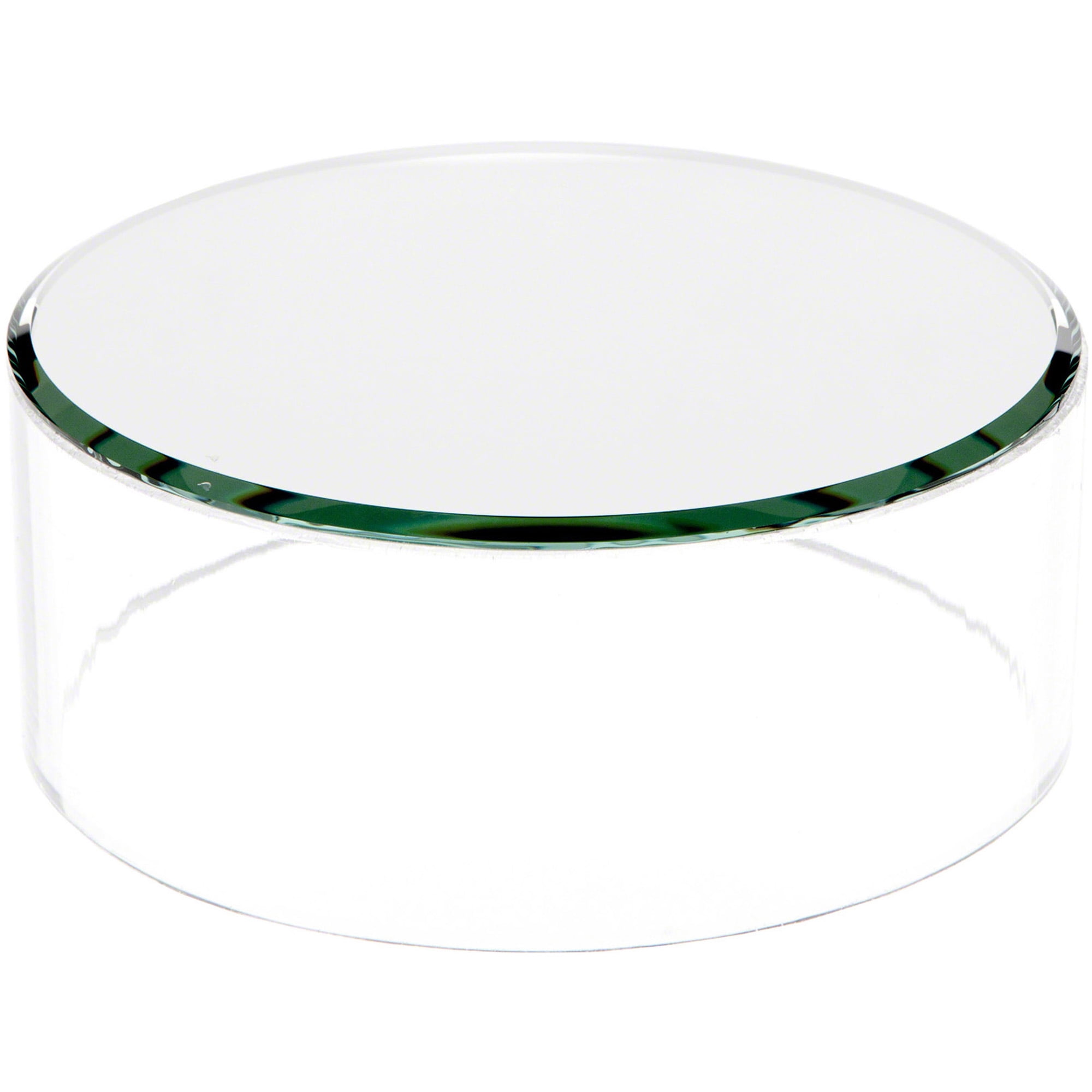 Plymor Clear Acrylic Cylinder Display Riser with Mirror Top, 2