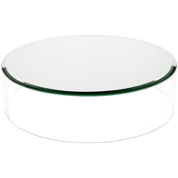 Plymor Clear Acrylic Cylinder Display Riser with Mirror Top, 2" H x 8" D