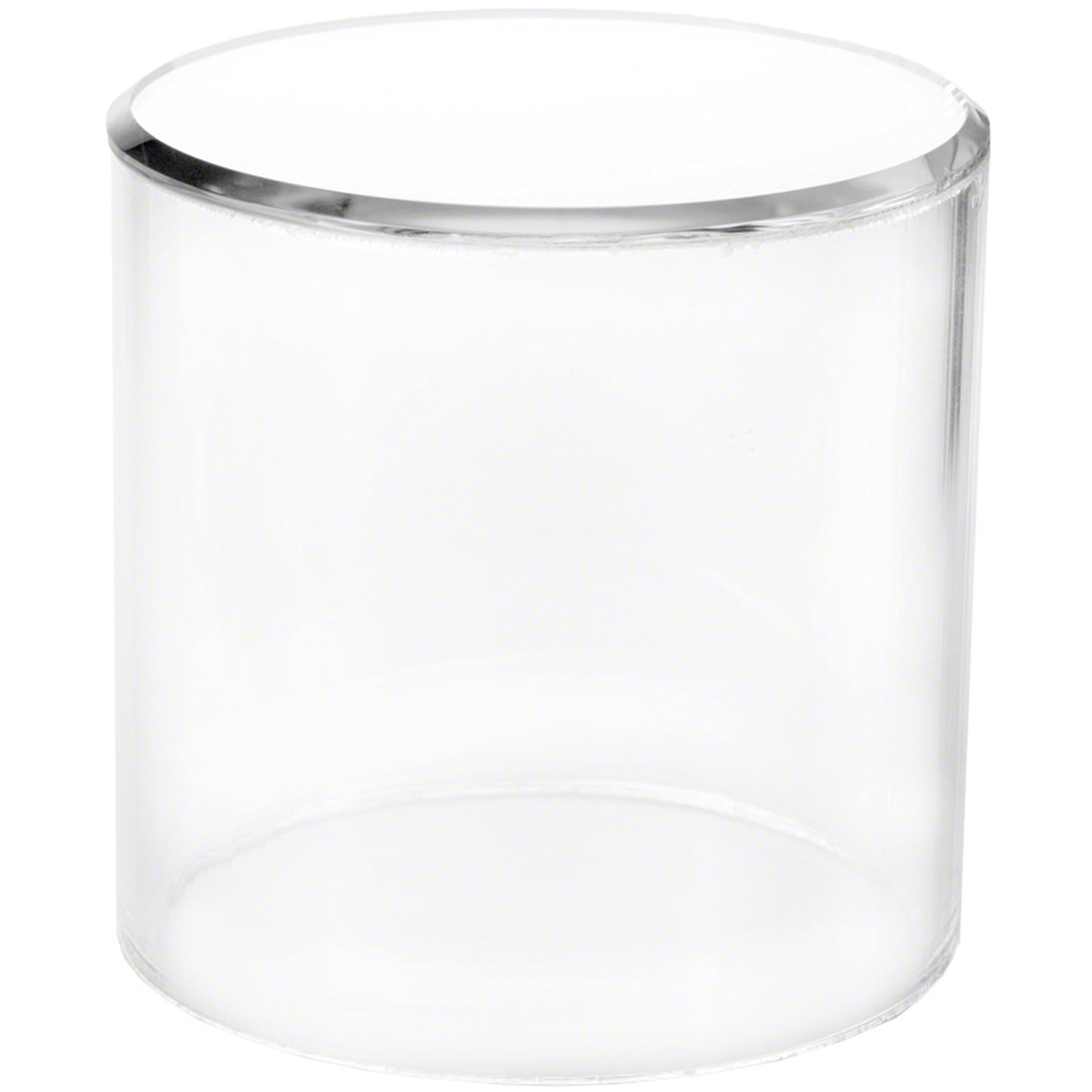 Clear Acrylic Cylinder Display Riser with Mirror Top, 3" Height