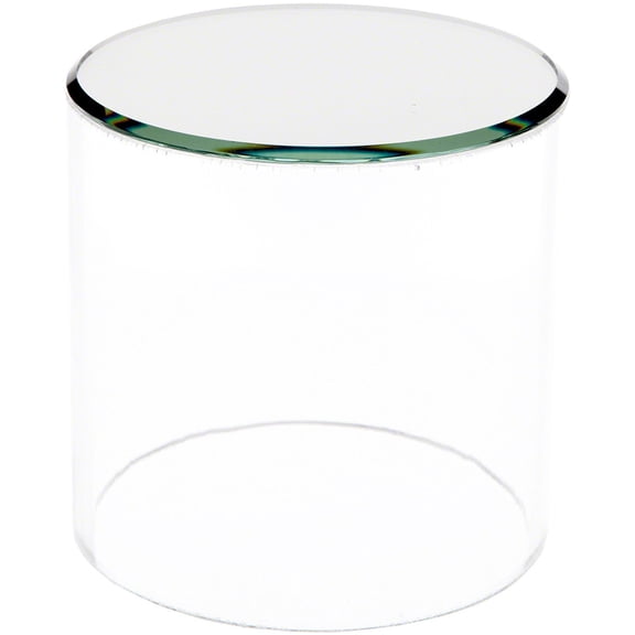 Plymor Clear Acrylic Cylinder Display Riser with Mirror Top, 4" H x 4" D (3 Pack)