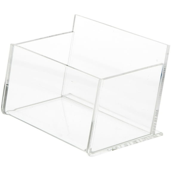 Plymor Clear Acrylic Deluxe Business Card Holder & Display (Horizontal), 2.5" W x 4" D x 2.625" H (6 Pack)