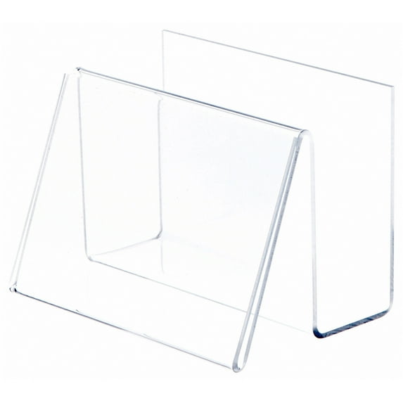 Plymor Clear Acrylic Deluxe Postcard Holder & Display (Horizontal), 6" W x 4.25" D x 4.5" H, Pack of 3