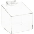 thumbnail image 1 of Plymor Clear Acrylic Display Case Box With Angled Top & Hinged Lid, 4" x 4" x 4" (3 Pack), 1 of 1