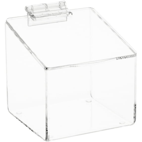 Plymor Clear Acrylic Display Case Box With Angled Top & Hinged Lid, 4" x 4" x 4" (3 Pack)