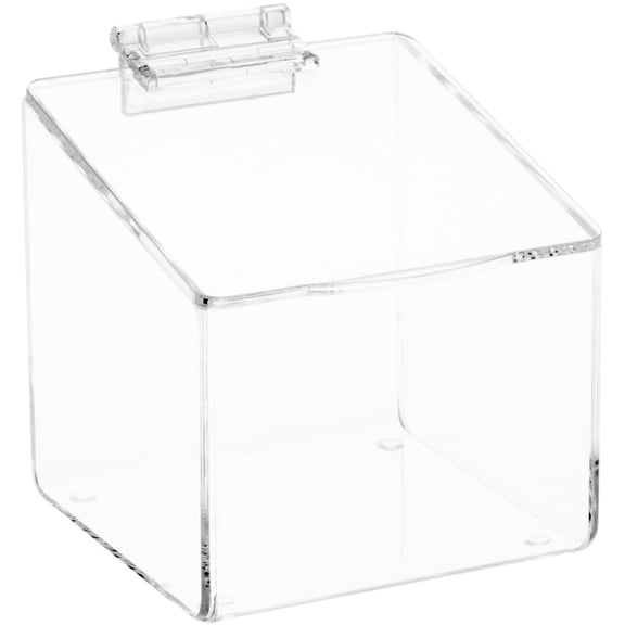 Plymor Clear Acrylic Display Case Box With Angled Top & Hinged Lid, 4" x 4" x 4" (3 Pack)
